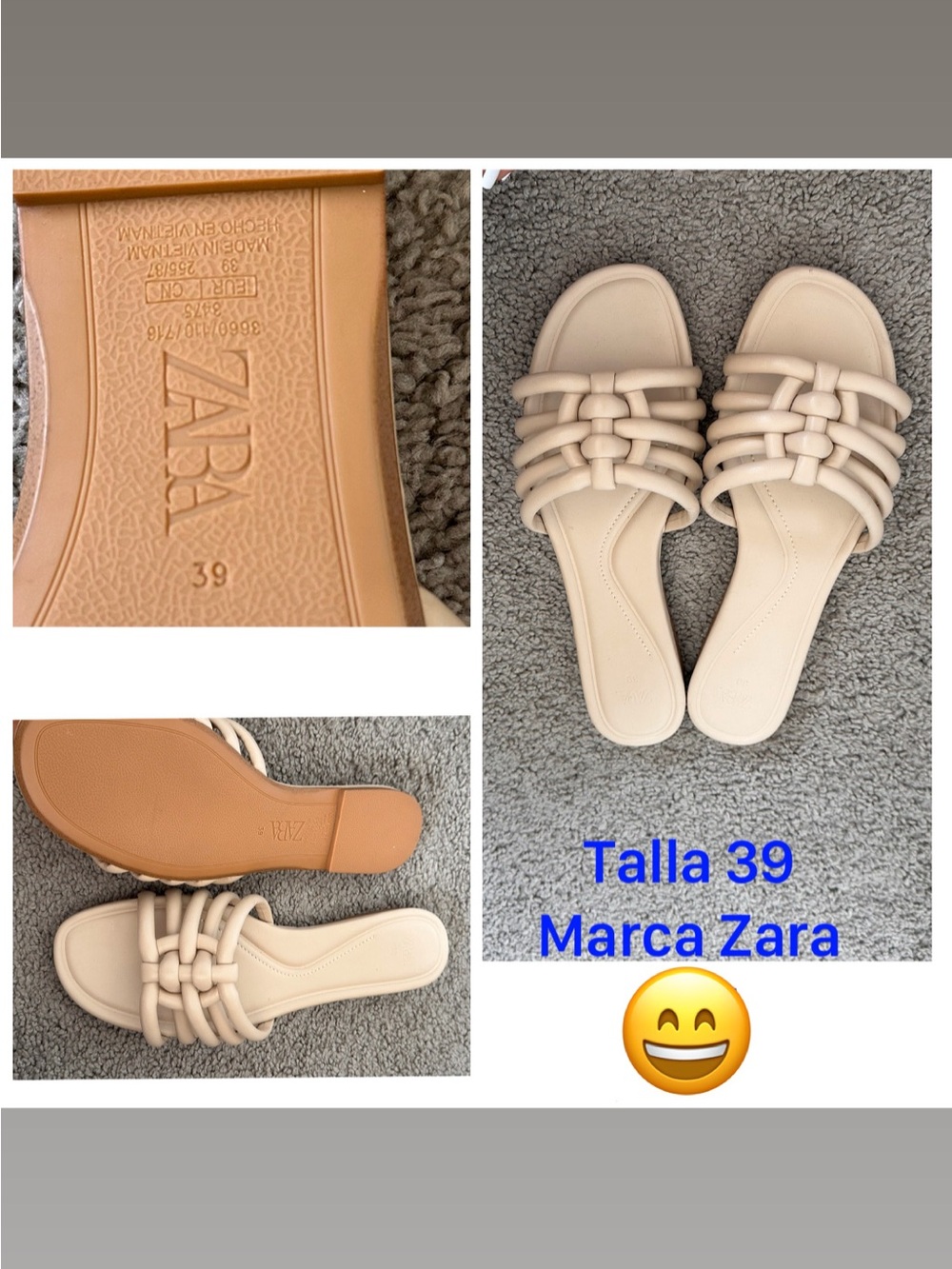 Zara Cream Knotted Slide Sandals